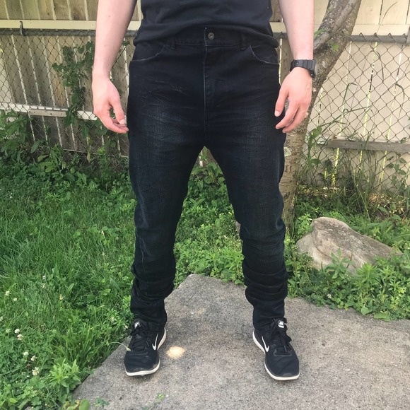 Versuchskind Berlin Jeans Style XOSP Men's Size 33 Handmade Drop Crotch Black - Picture 12 of 13